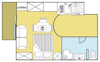 Grundriss von Appartement Typ 501 + 502