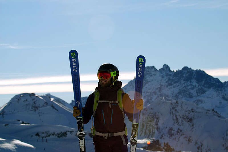 Skifahrer in Paznaun Ischgl