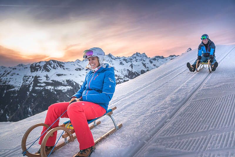 Night tobogganing in Ischgl