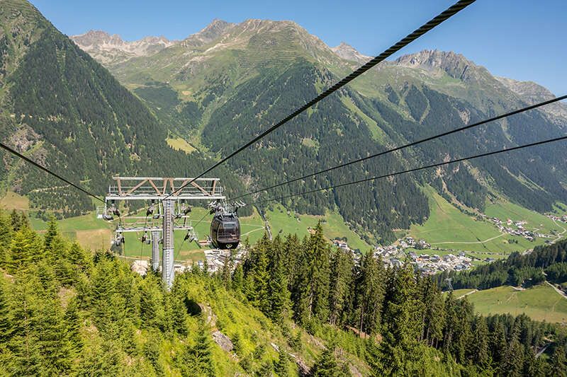 Silvretta cable car in summer