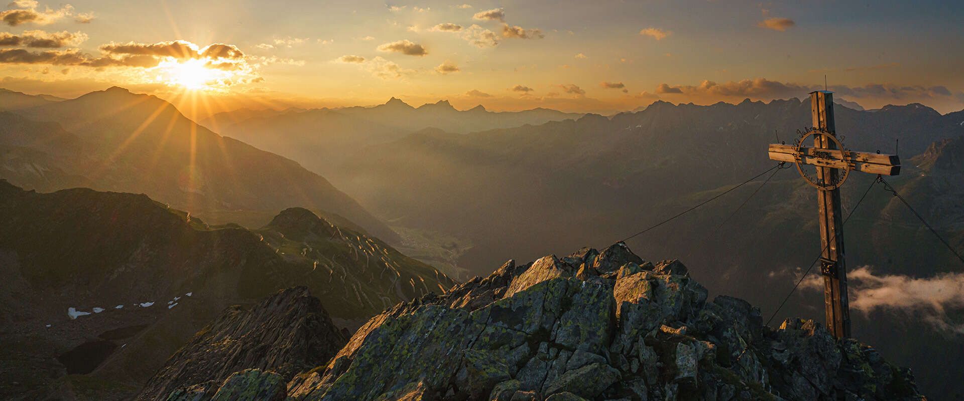 Tyrolean mountains at sunset